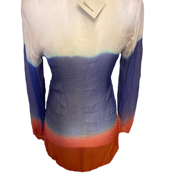 Letarte handmade button down blouse in red, white & blue. Summer ain’t over! 🌞 - Picture 3 of 7